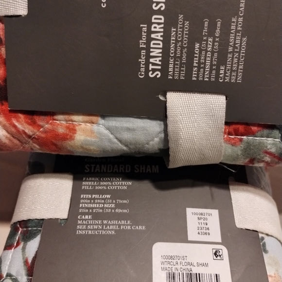 Martha Stewart Collection Garden Floral Cotton Standard Sham, Created 2pk - Picture 3 of 5